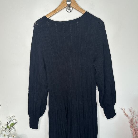 BODEN Twist Front Knitted Midi Dress Black Sz 16/18 {3B39} - Picture 7 of 10